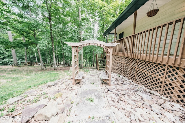 view of yard featuring a deck