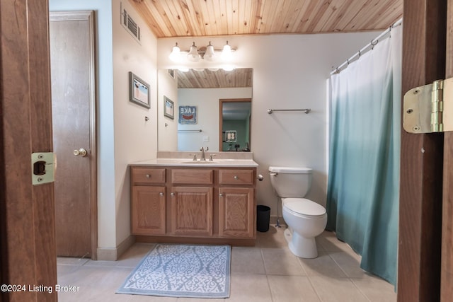 315 Timberlake Ln, Mcdaniels, KY 40152 - full bathroom featuring wood ceiling, vanity, and tile patterned floors