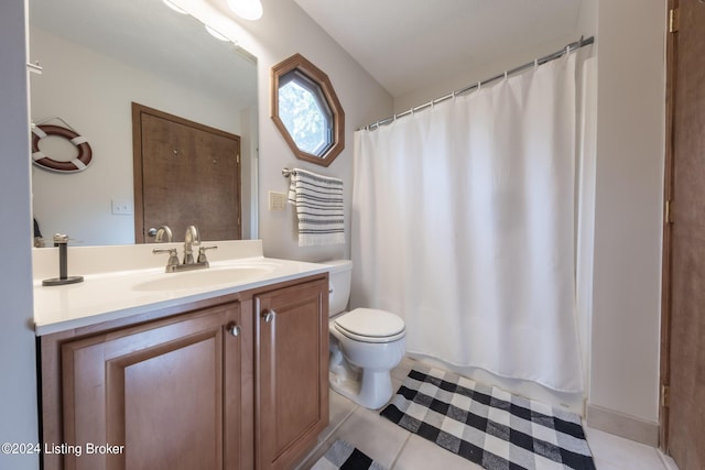 315 Timberlake Ln, Mcdaniels, KY 40152 - full bathroom with vanity, tile patterned flooring, and a shower with curtain