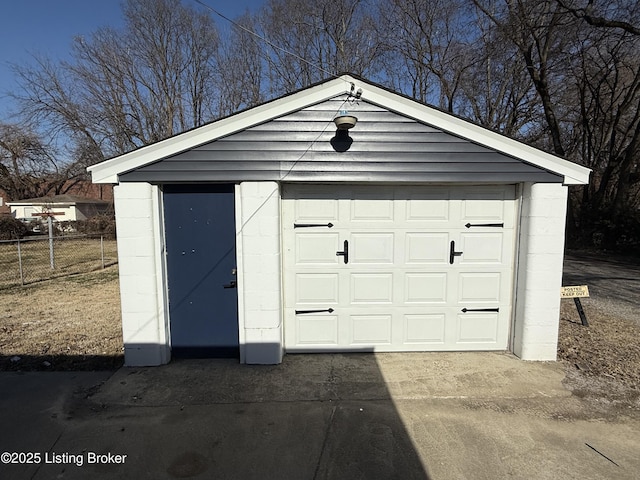 view of garage