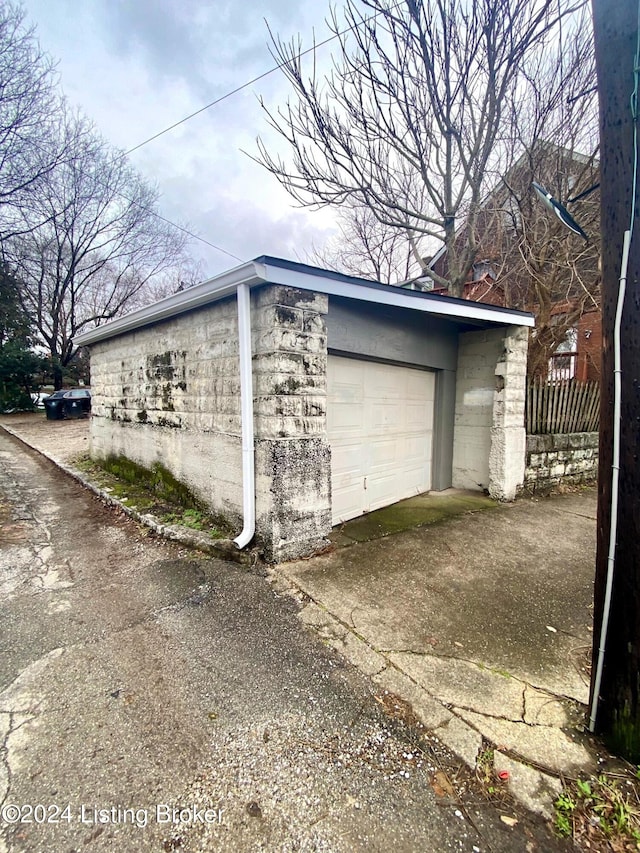 view of garage