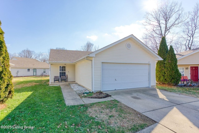 ranch-style home with a front yard