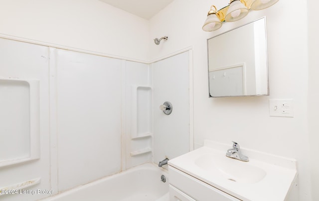 bathroom featuring vanity and tub / shower combination