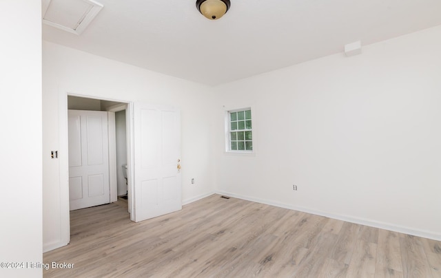 empty room featuring light wood-type flooring