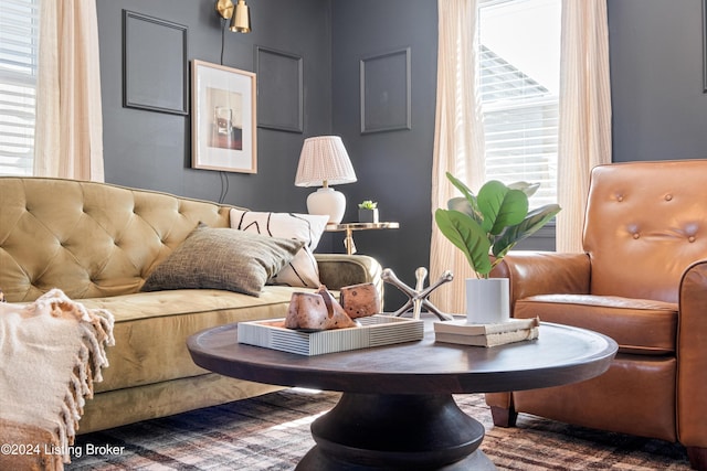 living room featuring a healthy amount of sunlight