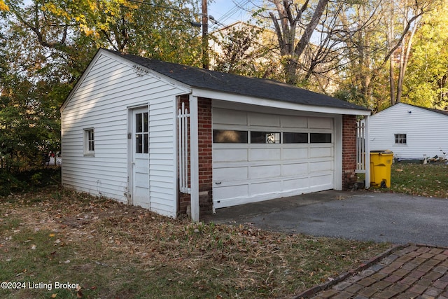 view of garage