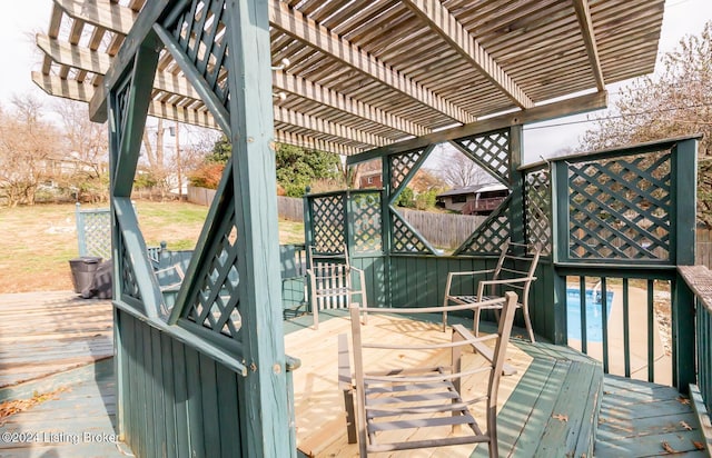 deck with a pergola