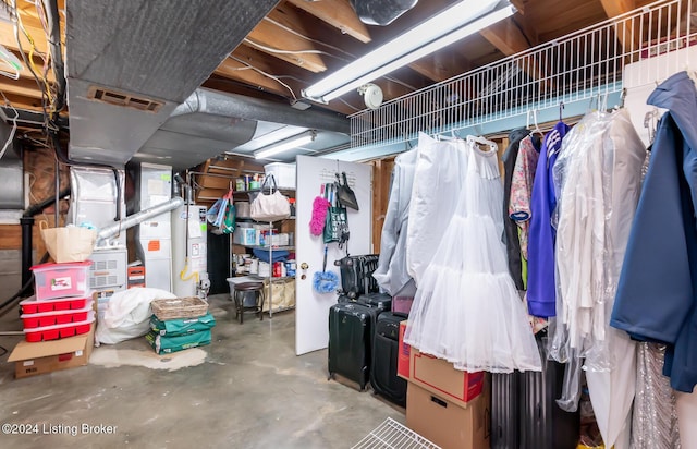 interior space featuring gas water heater