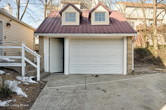 view of garage