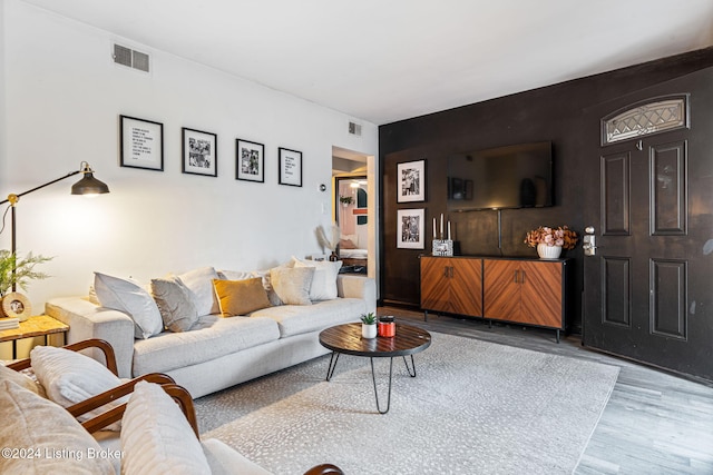 living room featuring hardwood / wood-style floors