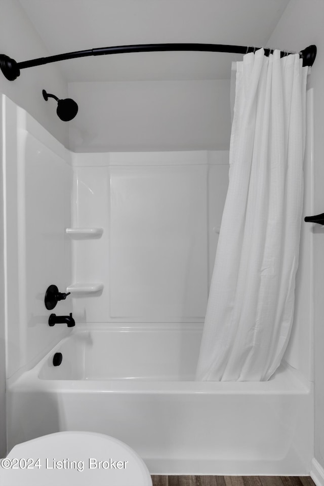 bathroom featuring hardwood / wood-style flooring