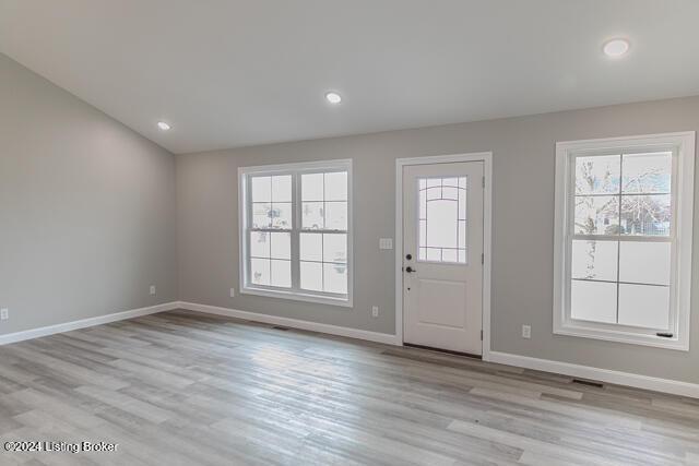 363 S Hamilton Ave, Hanover, IN 47243 - foyer with light wood-style floors and recessed lighting