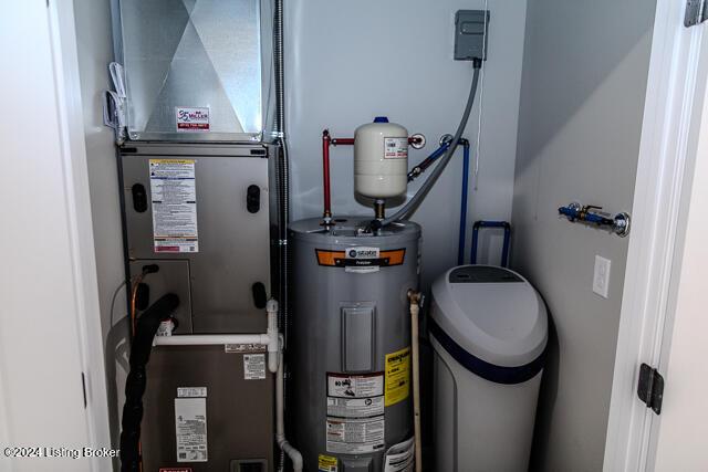 utilities featuring heating unit and water heater