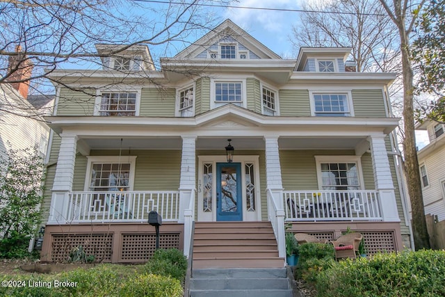 view of front of home with a porch