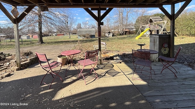 view of patio / terrace with a playground