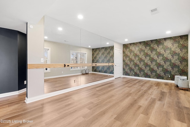 interior space featuring light wood-type flooring