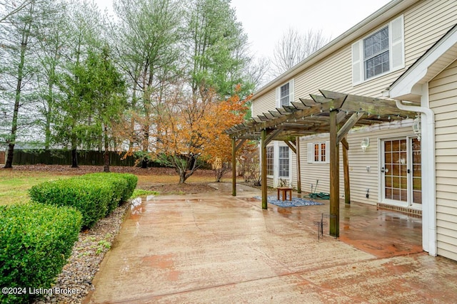 view of patio / terrace featuring a pergola