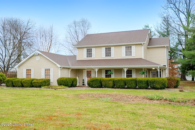 view of front of house featuring a front yard