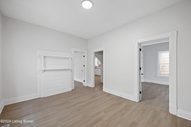 empty room with light wood-type flooring