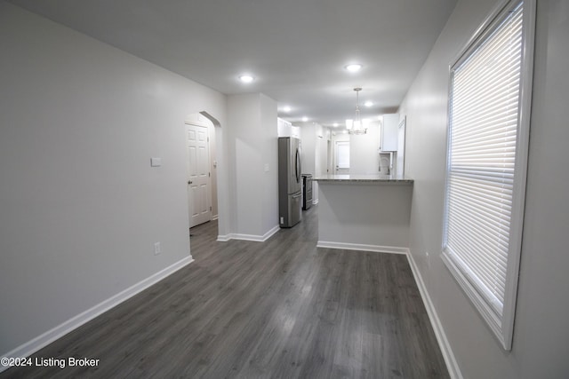 interior space featuring dark wood-type flooring