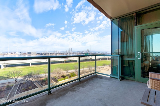 balcony with a water view