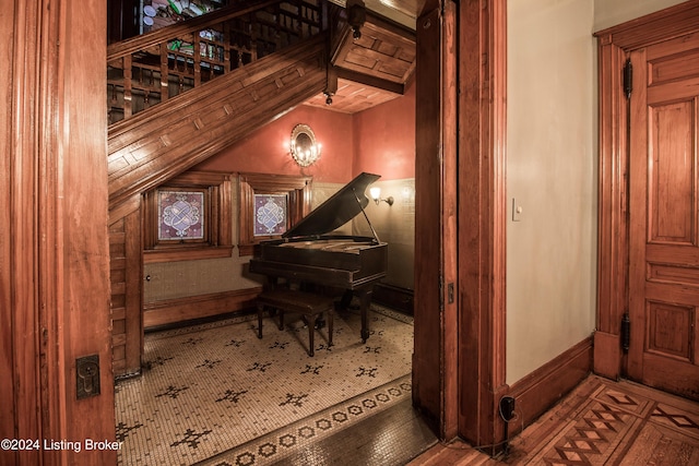 miscellaneous room with hardwood / wood-style flooring