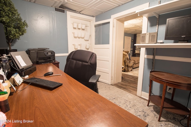 office featuring light hardwood / wood-style flooring