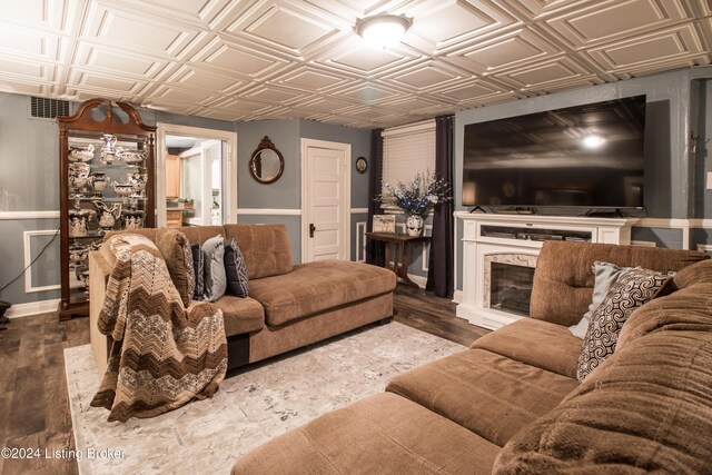 living room featuring light hardwood / wood-style flooring