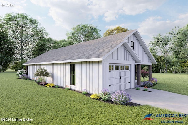 garage with concrete driveway