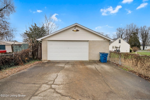 view of garage