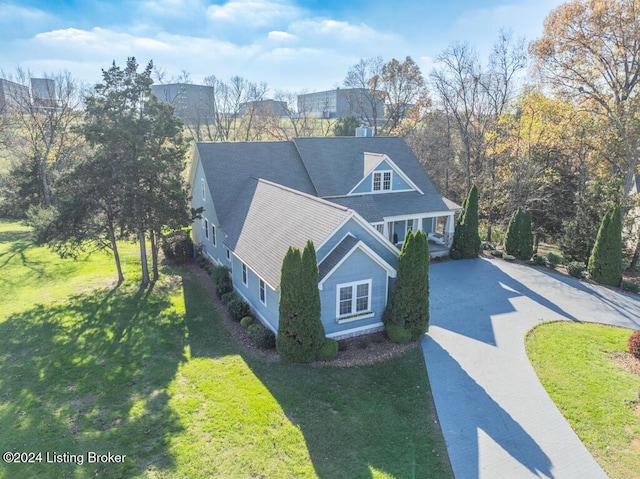 exterior space with a front lawn