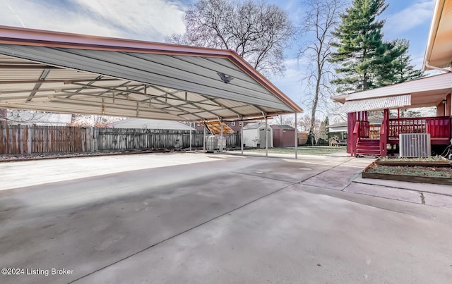 view of car parking with a carport