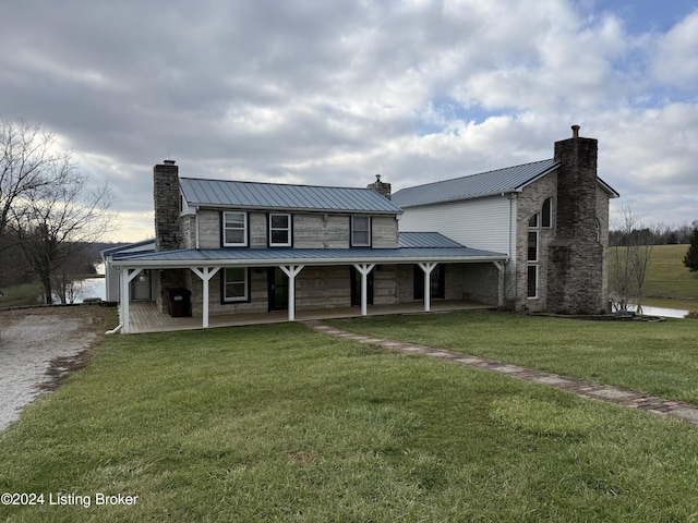 537 Dawkins Ln, Sulphur, KY 40070 - farmhouse with a front yard and covered porch