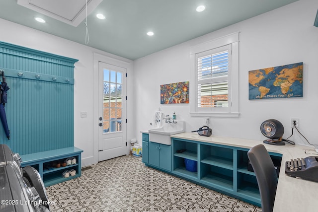 interior space featuring plenty of natural light and sink