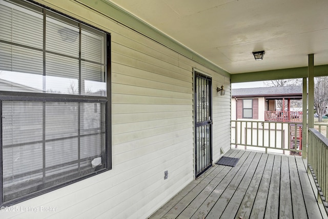 deck with a porch