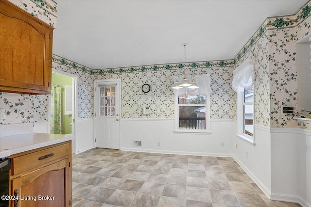 view of unfurnished dining area