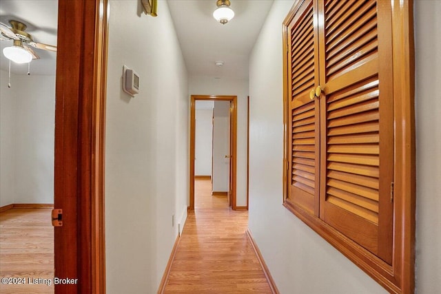 hall featuring light wood-type flooring