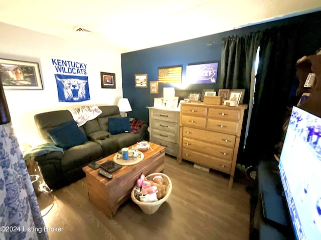 living room featuring hardwood / wood-style flooring