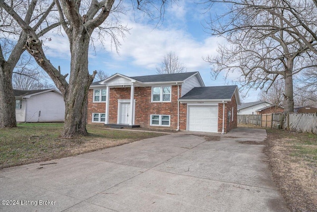 raised ranch with a garage