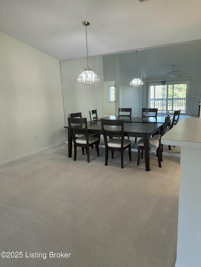 dining room with carpet floors