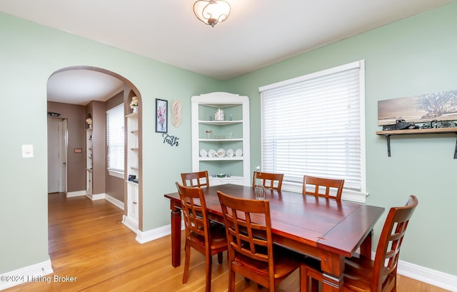 dining room featuring light wood-type flooring