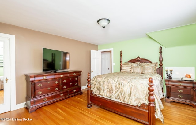 bedroom featuring light hardwood / wood-style floors