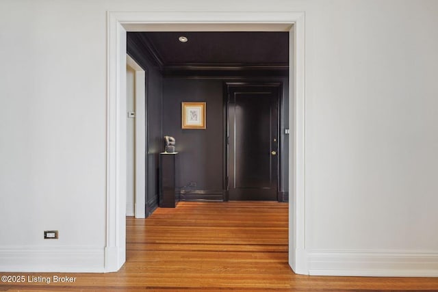 hallway featuring hardwood / wood-style floors