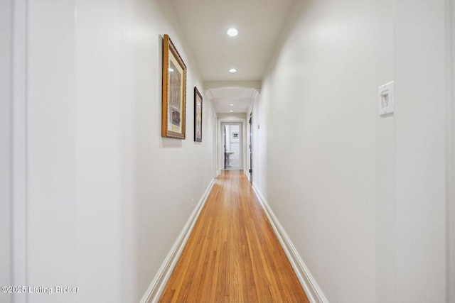 hall featuring light wood-type flooring