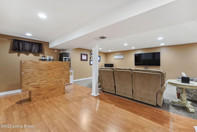 living room featuring wood-type flooring