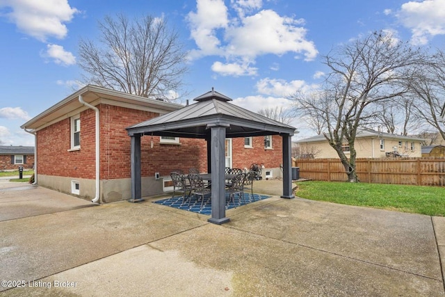 view of patio featuring a gazebo