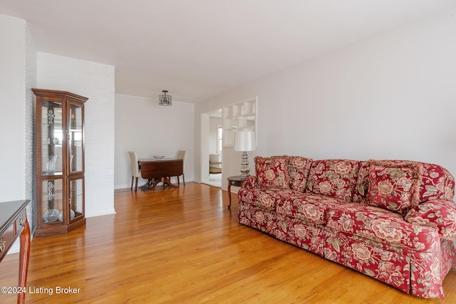 living room with hardwood / wood-style flooring