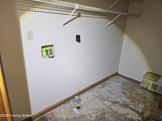 washroom featuring hookup for an electric dryer and hookup for a washing machine