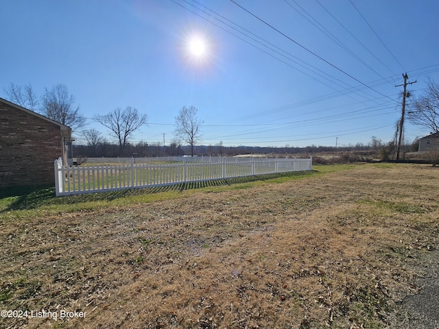 view of yard with a rural view