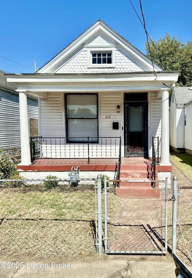 view of front of property with covered porch